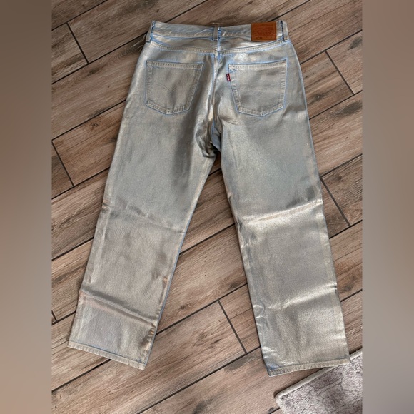 Levi‘S 501 90’s ankle length Metallic Gold jeans - Picture 2 of 5